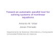 Toward an automatic parallel tool for solving systems of nonlinear equations