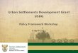 Urban Settlements Development Grant USDG Policy Framework Workshop 6 April 2011