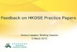 Feedback on HKDSE Practice Papers
