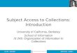 Subject Access to Collections: Introduction