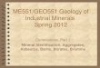 ME551/GEO551 Geology of Industrial Minerals  Spring 2012