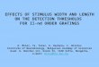 EFFECTS OF STIMULUS WIDTH AND LENGTH ON THE DETECTION THRESHOLDS  FOR II-nd ORDER GRATINGS