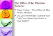 The Office of the Christian Teacher
