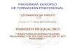 PROGRAMA EUROPEO DE FORMACIÓN PROFESIONAL “LEONARDO DA VINCI II”