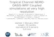 Tropical Channel NEMO-OASIS-WRF Coupled simulations at very high resolution