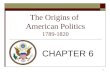 The Origins of  American Politics 1789-1820