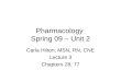 Pharmacology  Spring 09 – Unit 2