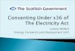 Consenting Under s36 of The Electricity Act