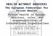 Prison Health in Europe: missions, roles, and responsibilities of International Organizations