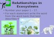 Relationships in  Ecosystems