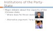 Institutions of the Party-State
