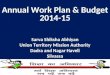 Annual Work Plan & Budget 2014-15 Sarva Shiksha Abhiyan Union Territory Mission Authority