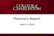 Provost’s Report