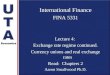 International Finance FINA 5331 Lecture 4:  Exchange rate regime continued