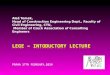 LEGE –  Intoductory Lecture Praha 17th February,2014