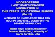 INCORPORATING  LAST YEAR’S DISASTER INFORMATION IN  THIS YEAR’S  EDUCATIONAL SURGES (Part 2)