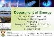 Select Committee on Economic Development Meeting Energy Efficiency in Public Buildings