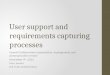 User support and requirements capturing  processes