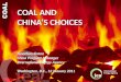 COAL AND  CHINA’S CHOICES