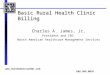 Basic Rural Health Clinic Billing