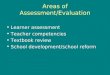 Areas of Assessment/Evaluation