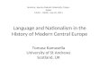 Language and Nationalism in the History of Modern Central Europe