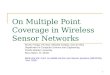 On Multiple Point Coverage in Wireless Sensor Networks