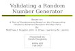 Validating a Random Number Generator