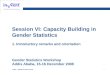Session VI: Capacity Building in Gender Statistics 1.  Introductory remarks and orientation