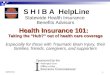 S H I B A HelpLine Statewide Health Insurance  Benefits Advisors Health Insurance 101: