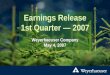 Earnings Release 1st Quarter — 2007 Weyerhaeuser Company May 4, 2007