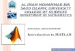 Al  Imam  Mohammad Bin Saud Islamic University  College of  Sciences Department of  Mathematics