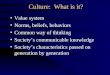 Culture:  What is it?