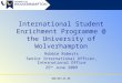International Student Enrichment Programme @ the University of Wolverhampton