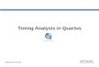 Timing Analysis in Quartus