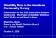 Disability Data in the American Community Survey