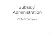 Subsidy  Administration
