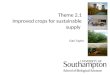 Theme 2.1 Improved crops for sustainable supply