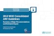 2013 WHO Consolidated ARV Guidelines Summary of Major Recommendations  and Estimated Impact