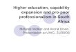 Higher education, capability expansion and pro-poor professionalism in South Africa