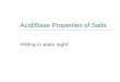 Acid/Base Properties of Salts