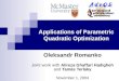 Applications of Parametric Quadratic Optimization