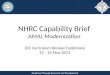NHRC Capability Brief  AMAL Modernization  IDC Curriculum Review/Conference 13 – 15 May 2013