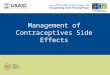 Management of Contraceptives Side Effects