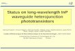 Status on long-wavelength InP waveguide heterojunction phototransistors