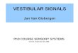 VESTIBULAR SIGNALS Jan Van Gisbergen