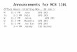Announcements for MCB 110L Office Hours (starting Mon., 28 Jan.) : M12-1 PMJaneGPB 203