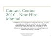 Contact Center  2010 - New Hire Manual