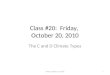 Class #20:  Friday,  October 20, 2010