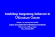 Modeling Bargaining Behavior in Ultimatum Games